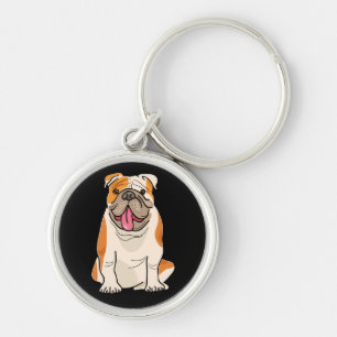 Cartoon Puppy Dog Lover Gifts Cute English Bulldog Keychain
