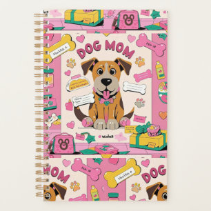 Cartoon Puppy dog mom in pink room Planner