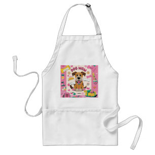Cartoon Puppy dog mom in pink room Standard Apron