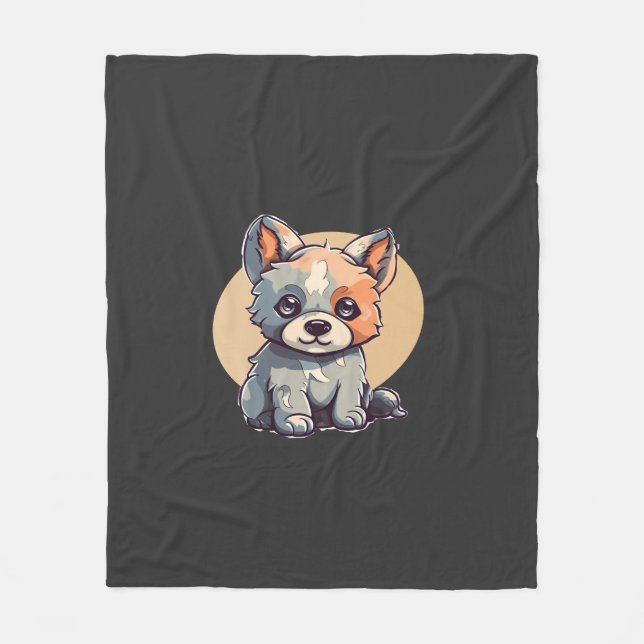 CARTOON PUPPY FLEECE BLANKET (Front)