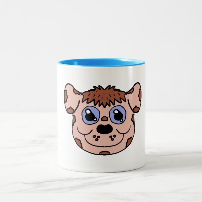 Cartoon Puppy head Two-Tone Coffee Mug (Center)