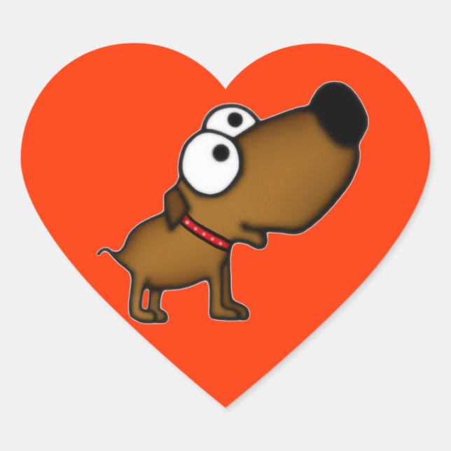 Cartoon Puppy Heart Sticker (Front)