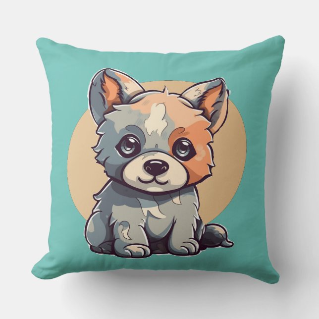 CARTOON PUPPY THROW PILLOW (Front)