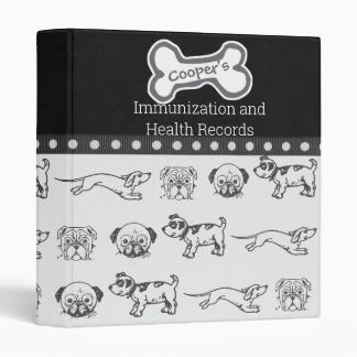 Cartoon Pups Health Records Binder