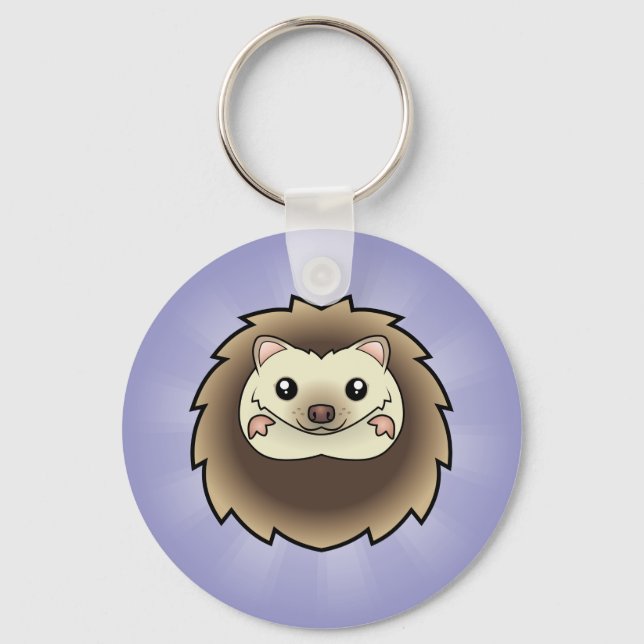 Cartoon Pygmy Hedgehog Keychain (Front)