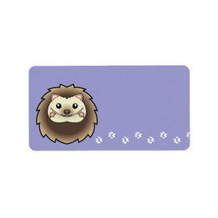 Cartoon Pygmy Hedgehog Label