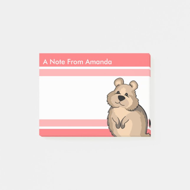 Cartoon Quokka Cute Design for Animal Lover Post-it Notes (Front)