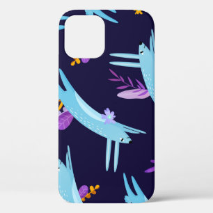 Cartoon rabbit bunny, seamless pattern. iPhone 12 case