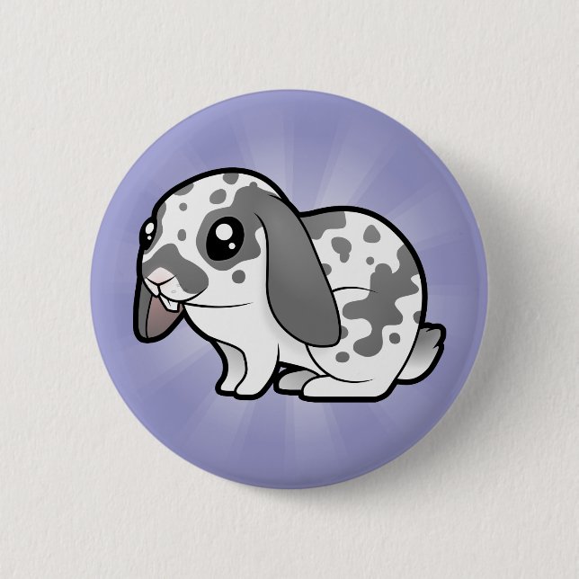 Cartoon Rabbit (floppy ear smooth hair) 2 Inch Round Button (Front)