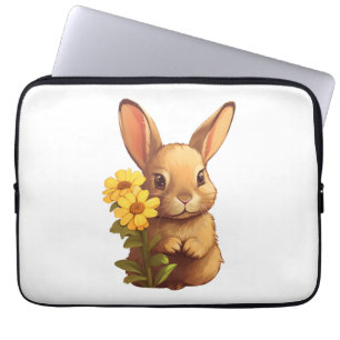 Cartoon rabbit illustration  laptop sleeve