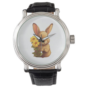 Cartoon rabbit illustration watch