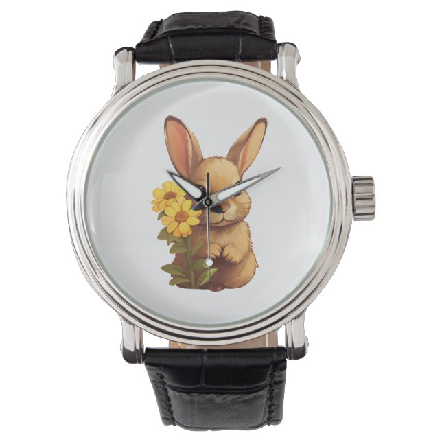 Cartoon rabbit illustration  watch (Front)