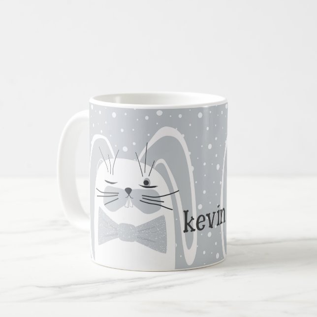 Cartoon rabbit, symbol 2023.  coffee mug (Front Left)