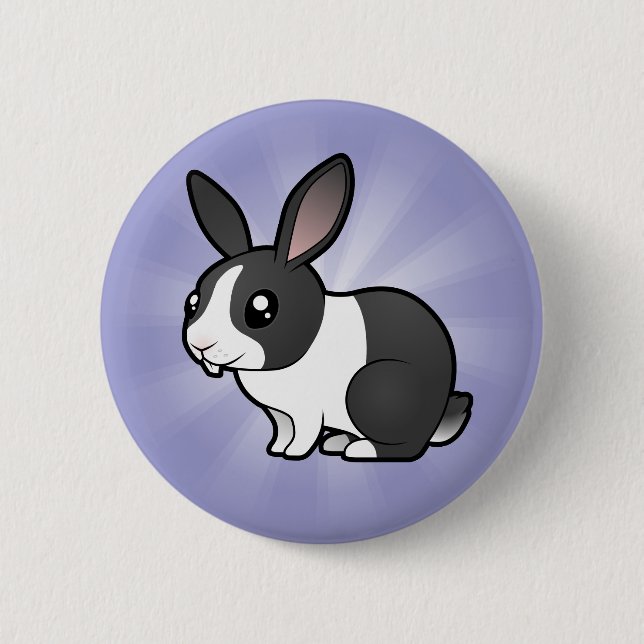 Cartoon Rabbit (uppy ear smooth hair) 2 Inch Round Button (Front)