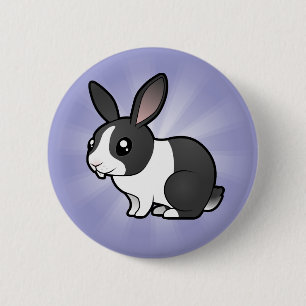 Cartoon Rabbit (uppy ear smooth hair) 2 Inch Round Button