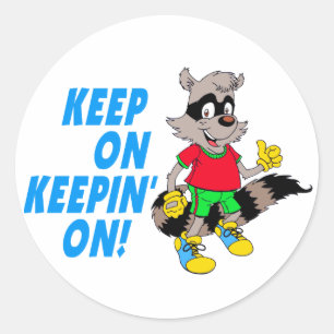 Cartoon Raccoon Classic Round Sticker
