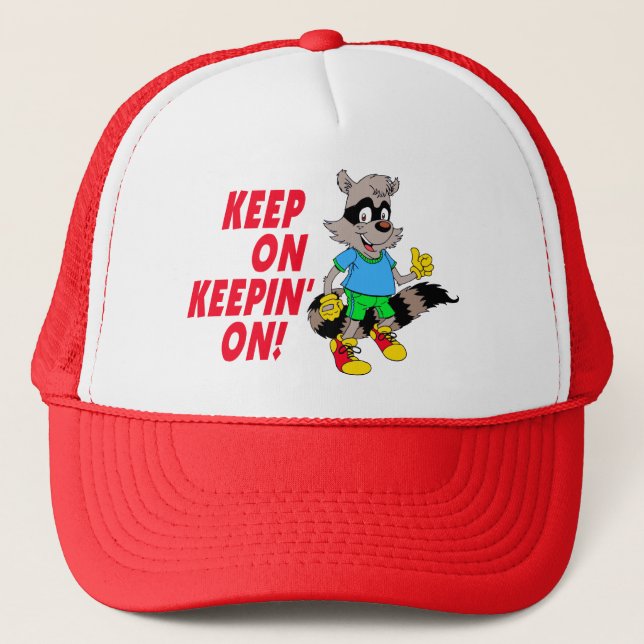 Cartoon Raccoon Trucker Hat (Front)