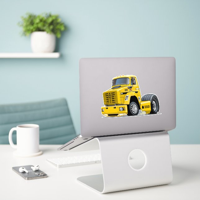 Cartoon Racing truck (Laptop On Desk)