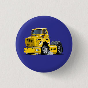 Cartoon Racing truck 1 Inch Round Button