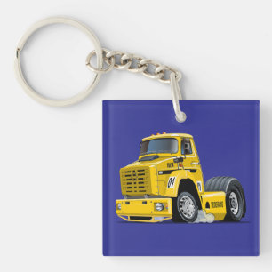 Cartoon Racing truck Keychain