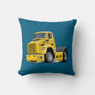 Cartoon Racing truck Throw Pillow