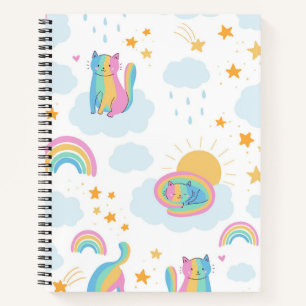 Cartoon Rainbow Cats Notebook