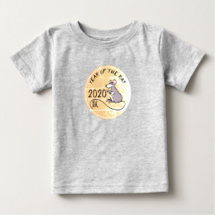 Cartoon Rat Chinese New Year 2020 Baby Tee