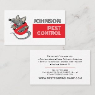 Cartoon Rat Logo - Pest Control Business Card