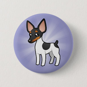 Cartoon Rat Terrier / Toy Fox Terrier 2 Inch Round Button