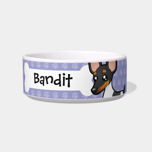 Cartoon Rat Terrier / Toy Fox Terrier Bowl