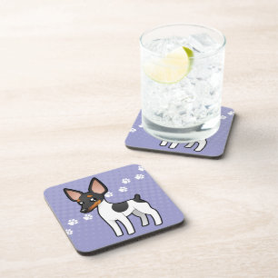 Cartoon Rat Terrier / Toy Fox Terrier Coaster