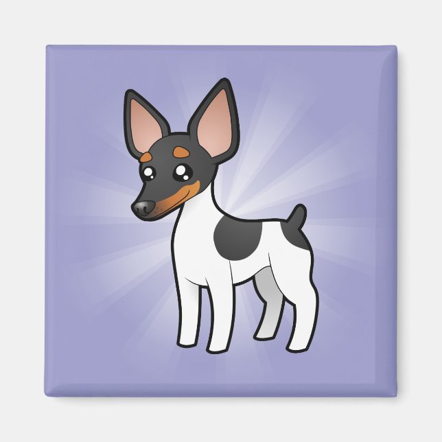 Cartoon Rat Terrier / Toy Fox Terrier Magnet (Front)