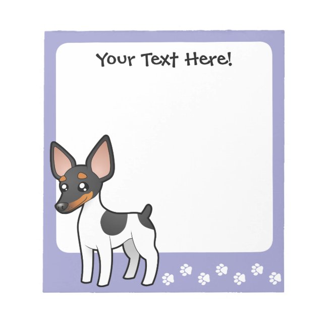 Cartoon Rat Terrier / Toy Fox Terrier Notepad (Front)