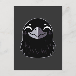 Cartoon Raven - Smiling Postcard