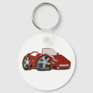 Cartoon Red Car Art Keychain