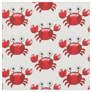 Cartoon red crab pattern fabric