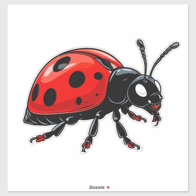 Cartoon Red Ladybug Cute Insect Character (Sheet)