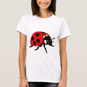 Cartoon Red Ladybug Cute Insect Character T-Shirt