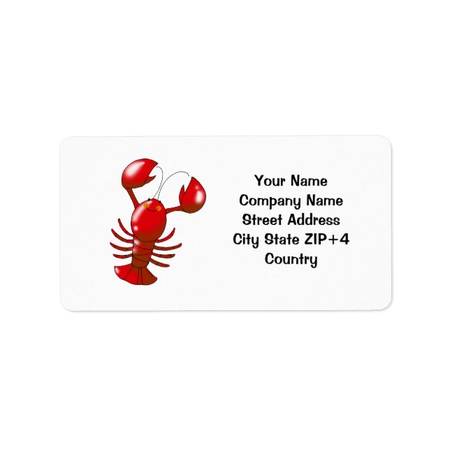 Cartoon red lobster return address label (Front)
