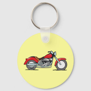 Cartoon Red MotorCycle - MotorBike Keychain