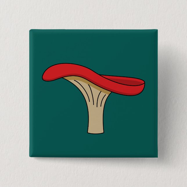 Cartoon Red Mushroom 2 Inch Square Button (Front)