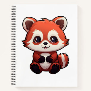Cartoon red panda illustration notebook