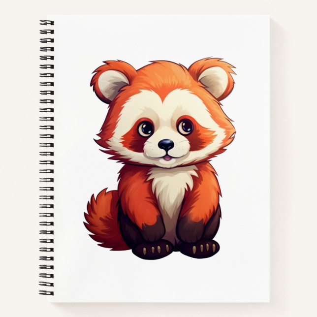 Cartoon red panda illustration notebook (Front)