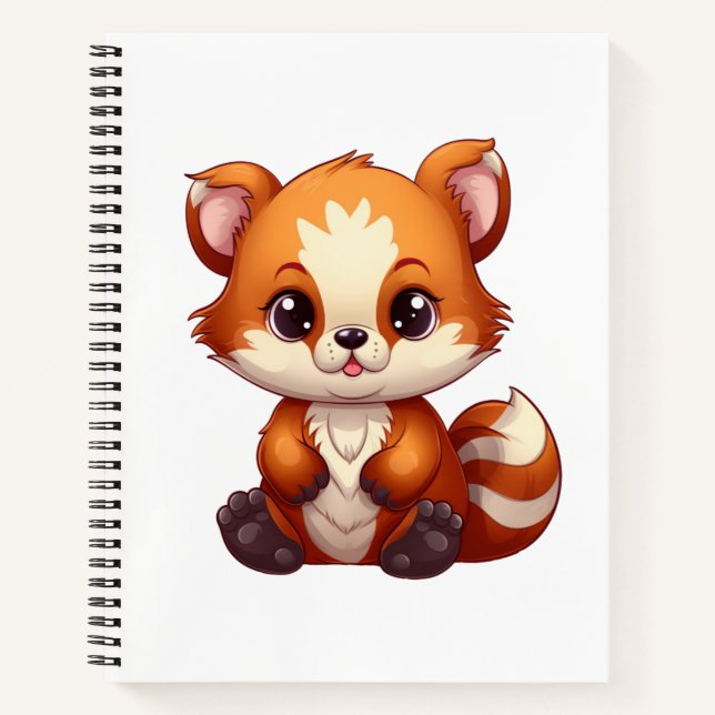 Cartoon red panda illustration notebook (Front)