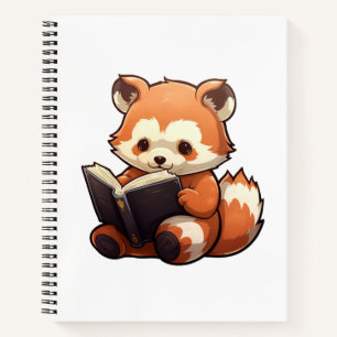 Cartoon red panda illustration notebook