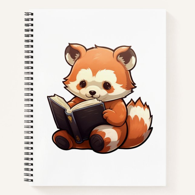 Cartoon red panda illustration notebook (Front)