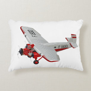 Cartoon retro airplane accent pillow