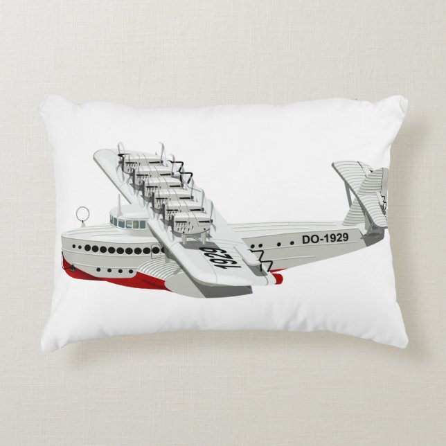 Cartoon retro airplane accent pillow (Front)