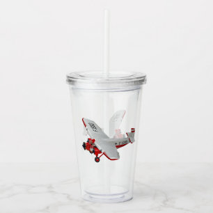 Cartoon retro airplane acrylic tumbler