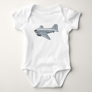Cartoon retro airplane baby bodysuit